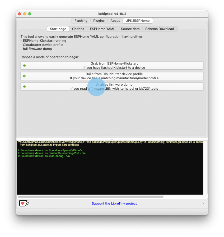 ltchiptool UPK2ESPHome Plugin